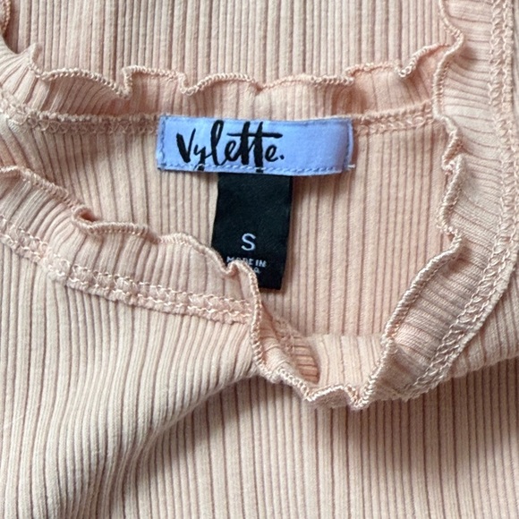 Vylette | Pink Ruffled Edge Tank - Picture 8 of 10